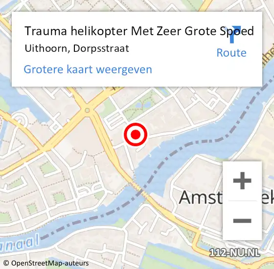 Locatie op kaart van de 112 melding: Trauma helikopter Met Zeer Grote Spoed Naar Uithoorn, Dorpsstraat op 27 maart 2024 13:47