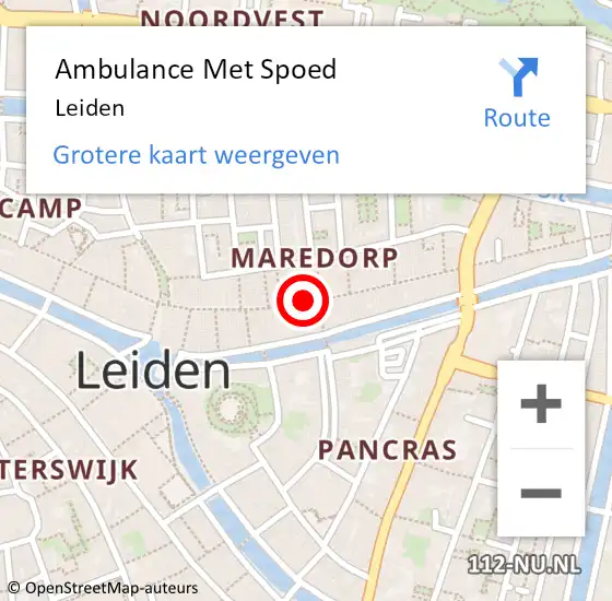 Locatie op kaart van de 112 melding: Ambulance Met Spoed Naar Leiden op 27 maart 2024 13:56