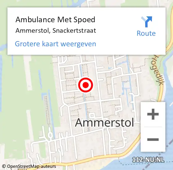 Locatie op kaart van de 112 melding: Ambulance Met Spoed Naar Ammerstol, Snackertstraat op 27 maart 2024 13:57