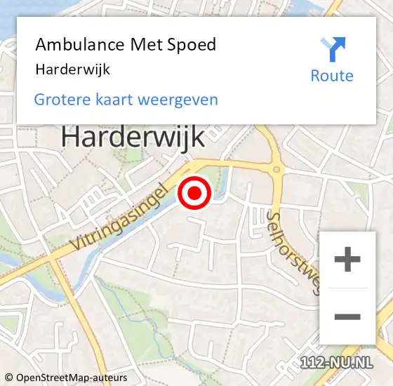 Locatie op kaart van de 112 melding: Ambulance Met Spoed Naar Harderwijk op 27 maart 2024 14:19