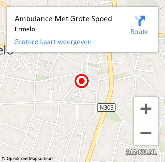 Locatie op kaart van de 112 melding: Ambulance Met Grote Spoed Naar Ermelo op 27 maart 2024 14:28