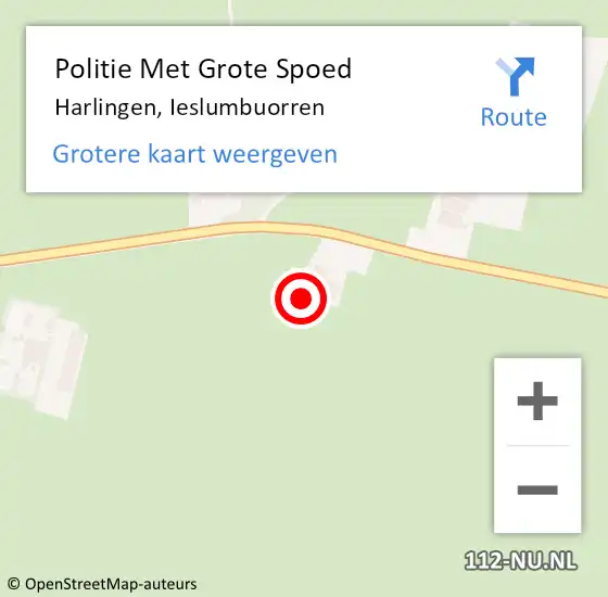 Locatie op kaart van de 112 melding: Politie Met Grote Spoed Naar Harlingen, Ieslumbuorren op 27 maart 2024 14:43