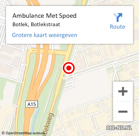 Locatie op kaart van de 112 melding: Ambulance Met Spoed Naar Botlek, Botlekstraat op 27 maart 2024 14:51