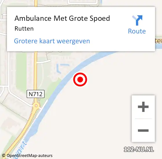Locatie op kaart van de 112 melding: Ambulance Met Grote Spoed Naar Rutten op 27 maart 2024 15:16