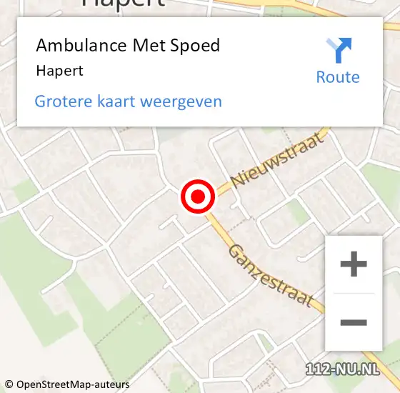 Locatie op kaart van de 112 melding: Ambulance Met Spoed Naar Hapert op 27 maart 2024 15:22