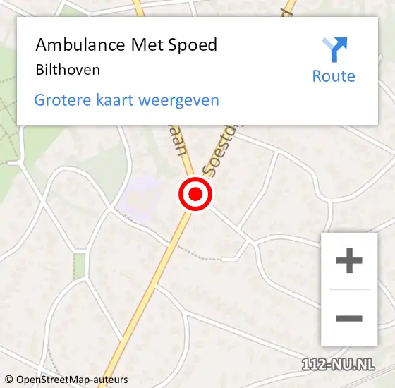 Locatie op kaart van de 112 melding: Ambulance Met Spoed Naar Bilthoven op 27 maart 2024 15:30