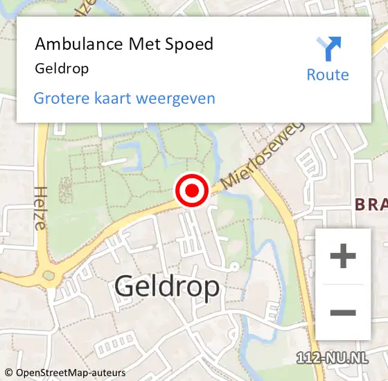 Locatie op kaart van de 112 melding: Ambulance Met Spoed Naar Geldrop op 27 maart 2024 15:31