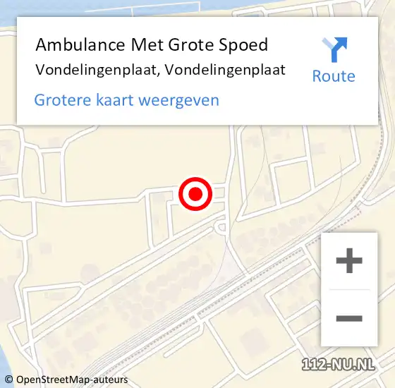 Locatie op kaart van de 112 melding: Ambulance Met Grote Spoed Naar Vondelingenplaat, Vondelingenplaat op 27 maart 2024 16:04