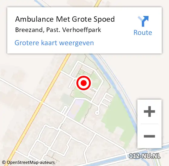 Locatie op kaart van de 112 melding: Ambulance Met Grote Spoed Naar Breezand, Past. Verhoeffpark op 27 maart 2024 16:07