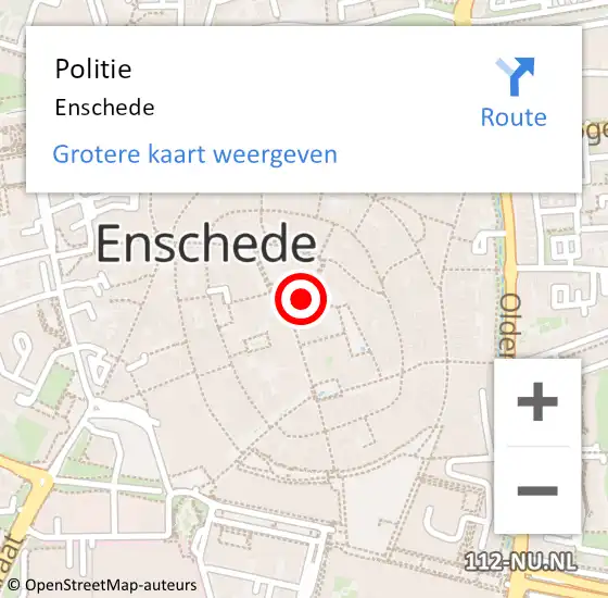 Locatie op kaart van de 112 melding: Politie Enschede op 27 maart 2024 16:27