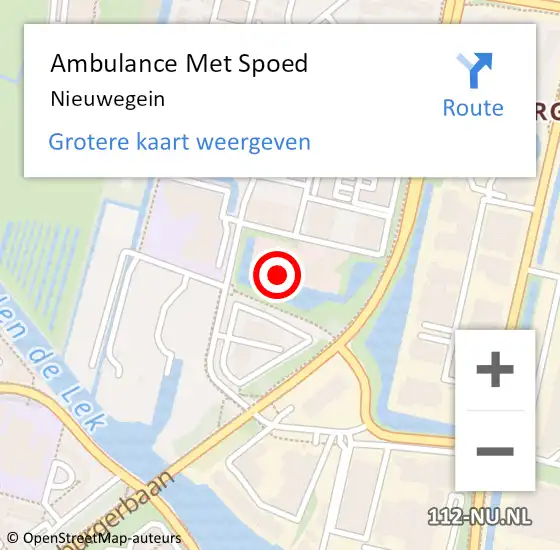 Locatie op kaart van de 112 melding: Ambulance Met Spoed Naar Nieuwegein op 27 maart 2024 16:32