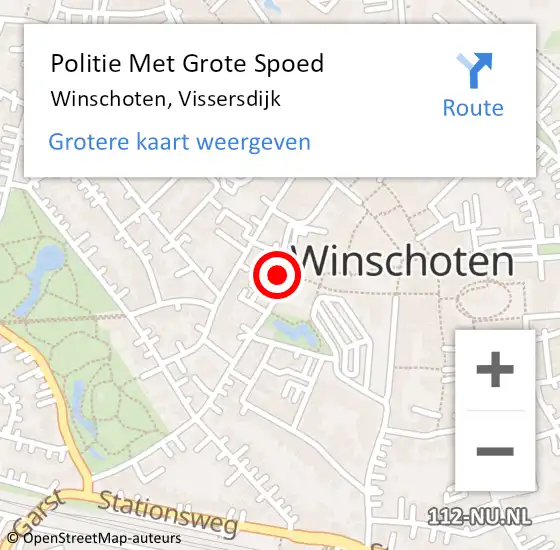 Locatie op kaart van de 112 melding: Politie Met Grote Spoed Naar Winschoten, Vissersdijk op 27 maart 2024 16:46