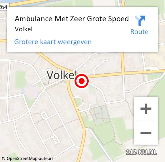 Locatie op kaart van de 112 melding: Ambulance Met Zeer Grote Spoed Naar Volkel op 27 maart 2024 16:50