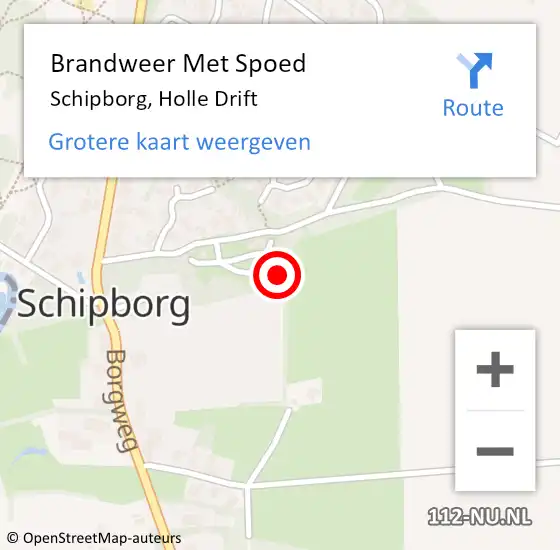 Locatie op kaart van de 112 melding: Brandweer Met Spoed Naar Schipborg, Holle Drift op 27 maart 2024 16:57