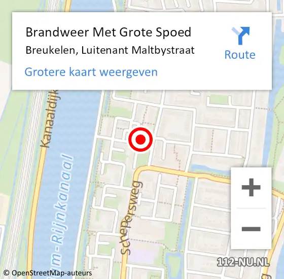 Locatie op kaart van de 112 melding: Brandweer Met Grote Spoed Naar Breukelen, Luitenant Maltbystraat op 27 maart 2024 17:03