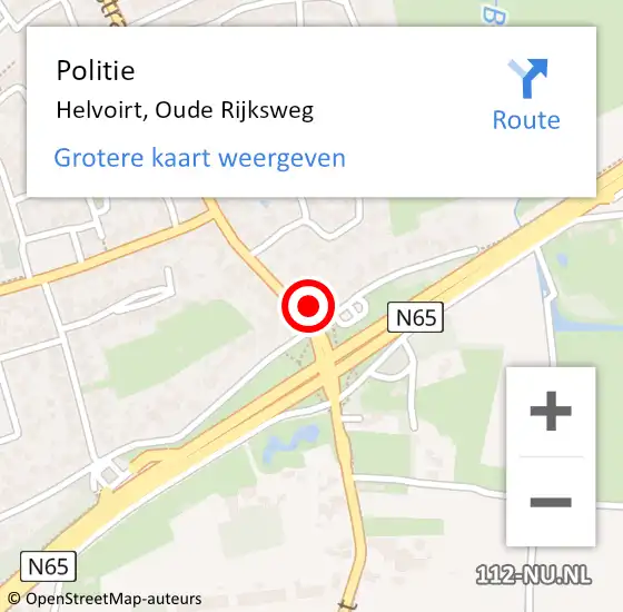 Locatie op kaart van de 112 melding: Politie Helvoirt, Oude Rijksweg op 27 maart 2024 17:09