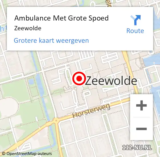 Locatie op kaart van de 112 melding: Ambulance Met Grote Spoed Naar Zeewolde op 27 maart 2024 17:21