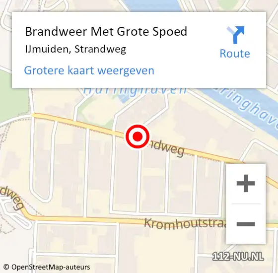 Locatie op kaart van de 112 melding: Brandweer Met Grote Spoed Naar IJmuiden, Strandweg op 27 maart 2024 17:22