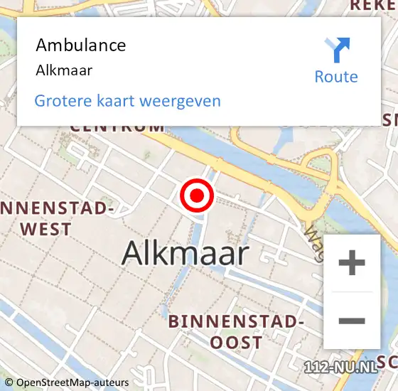 Locatie op kaart van de 112 melding: Ambulance Alkmaar op 27 maart 2024 17:25