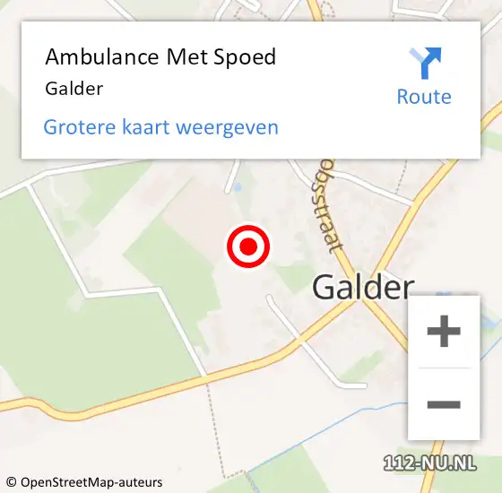 Locatie op kaart van de 112 melding: Ambulance Met Spoed Naar Galder op 27 maart 2024 17:44