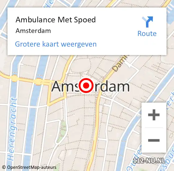 Locatie op kaart van de 112 melding: Ambulance Met Spoed Naar Amsterdam op 27 maart 2024 18:00