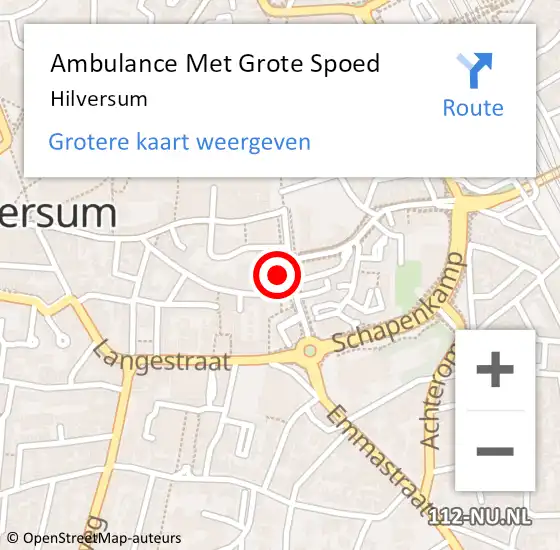 Locatie op kaart van de 112 melding: Ambulance Met Grote Spoed Naar Hilversum op 27 maart 2024 18:07