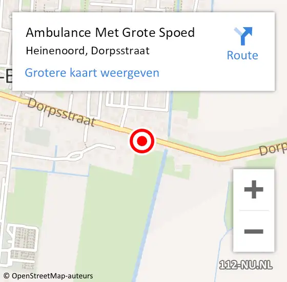 Locatie op kaart van de 112 melding: Ambulance Met Grote Spoed Naar Heinenoord, Dorpsstraat op 27 maart 2024 18:14