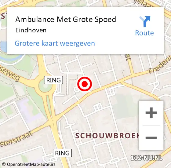 Locatie op kaart van de 112 melding: Ambulance Met Grote Spoed Naar Eindhoven op 27 maart 2024 18:25