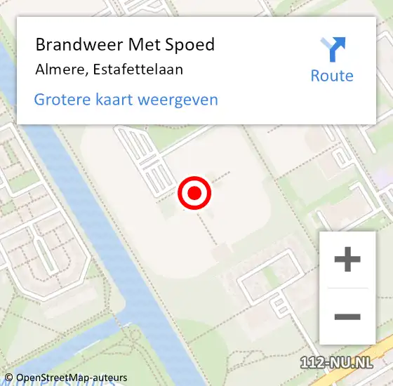Locatie op kaart van de 112 melding: Brandweer Met Spoed Naar Almere, Estafettelaan op 27 maart 2024 18:26
