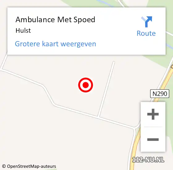 Locatie op kaart van de 112 melding: Ambulance Met Spoed Naar Hulst op 27 maart 2024 18:33
