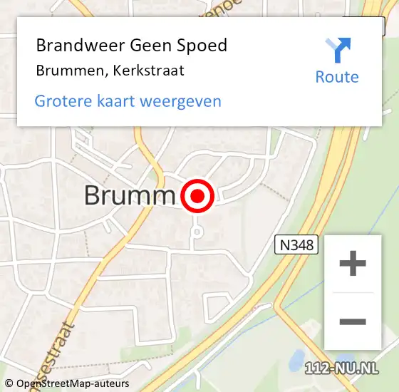 Locatie op kaart van de 112 melding: Brandweer Geen Spoed Naar Brummen, Kerkstraat op 27 maart 2024 18:44