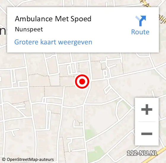 Locatie op kaart van de 112 melding: Ambulance Met Spoed Naar Nunspeet op 27 maart 2024 18:49