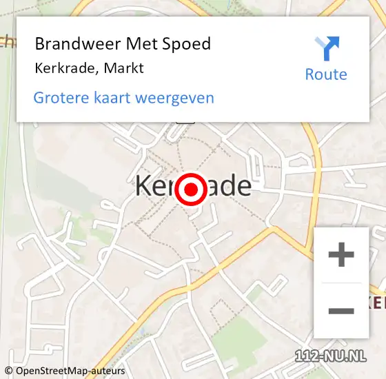 Locatie op kaart van de 112 melding: Brandweer Met Spoed Naar Kerkrade, Markt op 27 maart 2024 19:13
