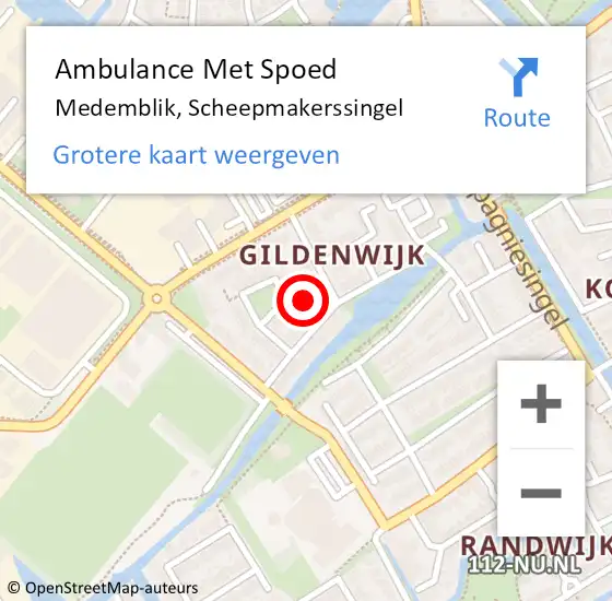 Locatie op kaart van de 112 melding: Ambulance Met Spoed Naar Medemblik, Scheepmakerssingel op 27 maart 2024 19:14