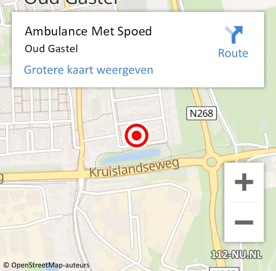 Locatie op kaart van de 112 melding: Ambulance Met Spoed Naar Oud Gastel op 27 maart 2024 19:27