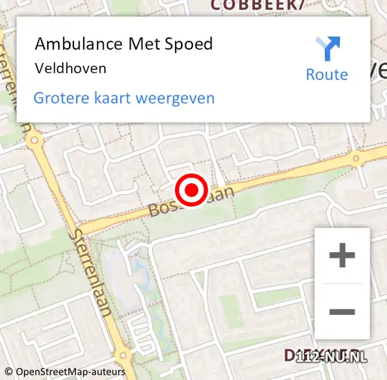 Locatie op kaart van de 112 melding: Ambulance Met Spoed Naar Veldhoven op 27 maart 2024 19:27