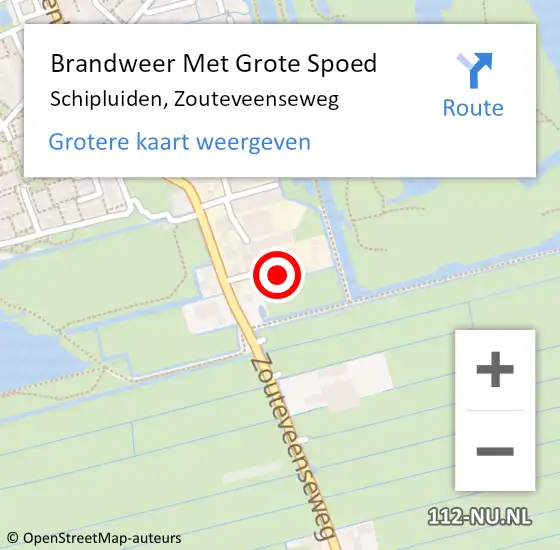 Locatie op kaart van de 112 melding: Brandweer Met Grote Spoed Naar Schipluiden, Zouteveenseweg op 27 maart 2024 19:33