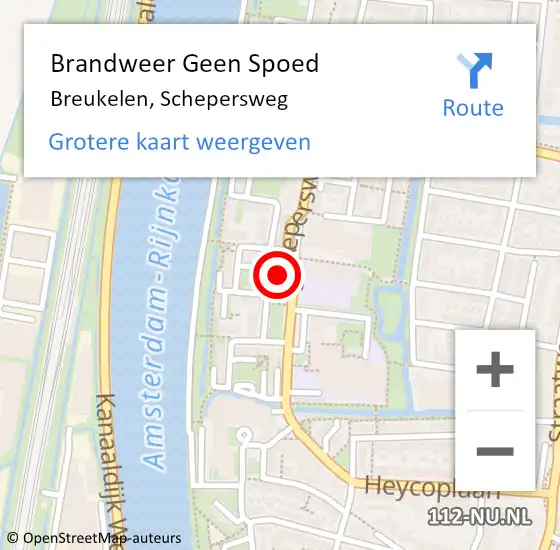 Locatie op kaart van de 112 melding: Brandweer Geen Spoed Naar Breukelen, Schepersweg op 27 maart 2024 19:39