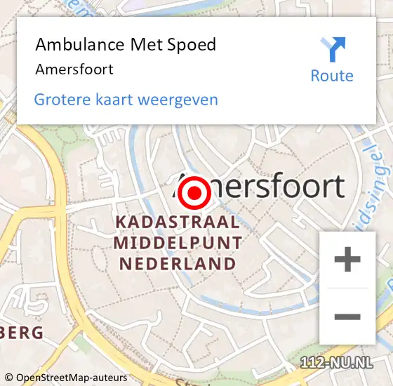 Locatie op kaart van de 112 melding: Ambulance Met Spoed Naar Amersfoort op 27 maart 2024 19:44