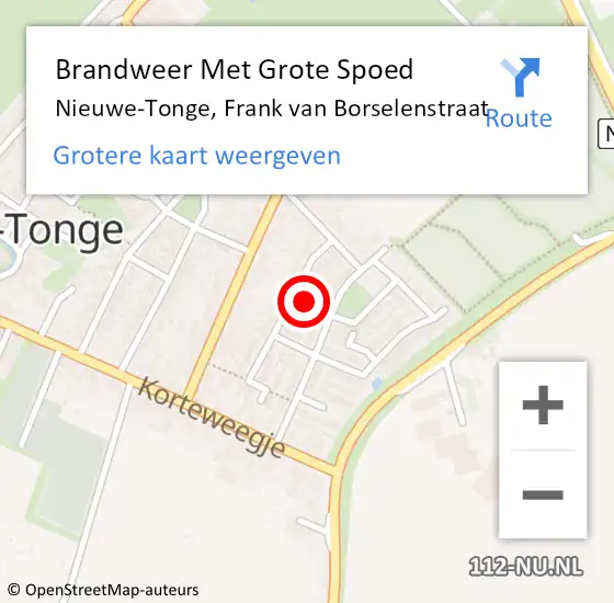 Locatie op kaart van de 112 melding: Brandweer Met Grote Spoed Naar Nieuwe-Tonge, Frank van Borselenstraat op 27 maart 2024 19:52