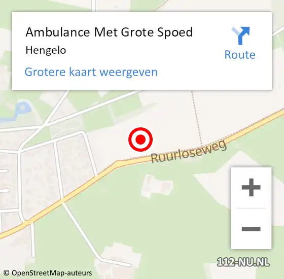 Locatie op kaart van de 112 melding: Ambulance Met Grote Spoed Naar Hengelo op 27 maart 2024 20:03