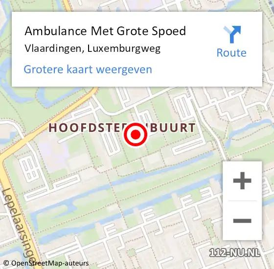 Locatie op kaart van de 112 melding: Ambulance Met Grote Spoed Naar Vlaardingen, Luxemburgweg op 27 maart 2024 20:45