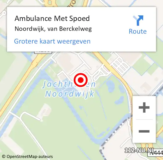 Locatie op kaart van de 112 melding: Ambulance Met Spoed Naar Noordwijk, van Berckelweg op 27 maart 2024 20:50