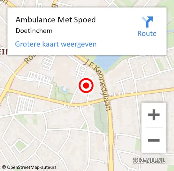Locatie op kaart van de 112 melding: Ambulance Met Spoed Naar Doetinchem op 27 maart 2024 21:33
