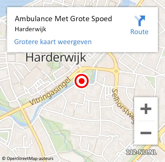 Locatie op kaart van de 112 melding: Ambulance Met Grote Spoed Naar Harderwijk op 27 maart 2024 21:47