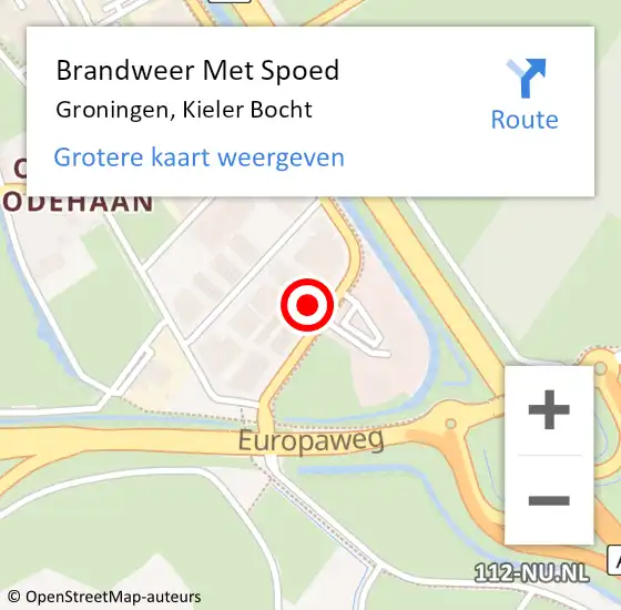 Locatie op kaart van de 112 melding: Brandweer Met Spoed Naar Groningen, Kieler Bocht op 27 maart 2024 22:01