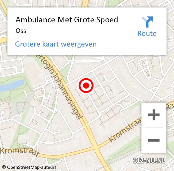 Locatie op kaart van de 112 melding: Ambulance Met Grote Spoed Naar Oss op 27 maart 2024 22:13