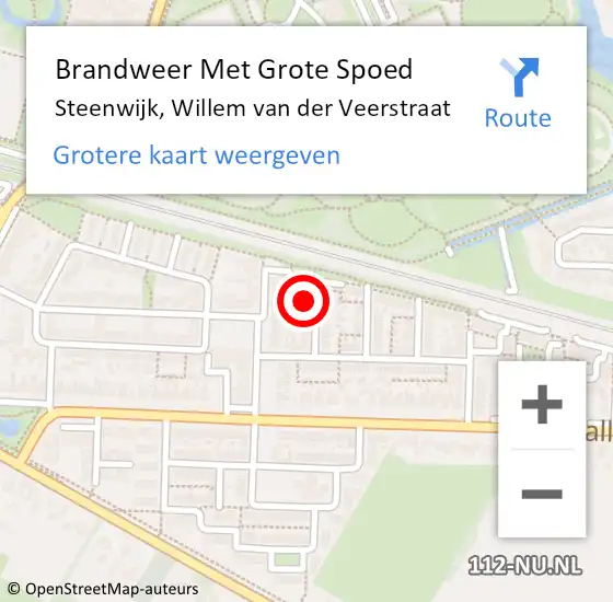 Locatie op kaart van de 112 melding: Brandweer Met Grote Spoed Naar Steenwijk, Willem van der Veerstraat op 27 maart 2024 22:37