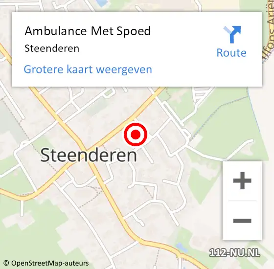 Locatie op kaart van de 112 melding: Ambulance Met Spoed Naar Steenderen op 27 maart 2024 22:40