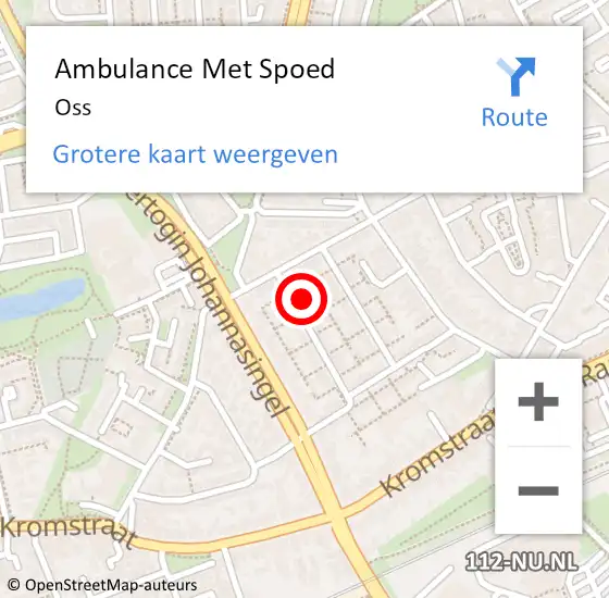 Locatie op kaart van de 112 melding: Ambulance Met Spoed Naar Oss op 27 maart 2024 23:12